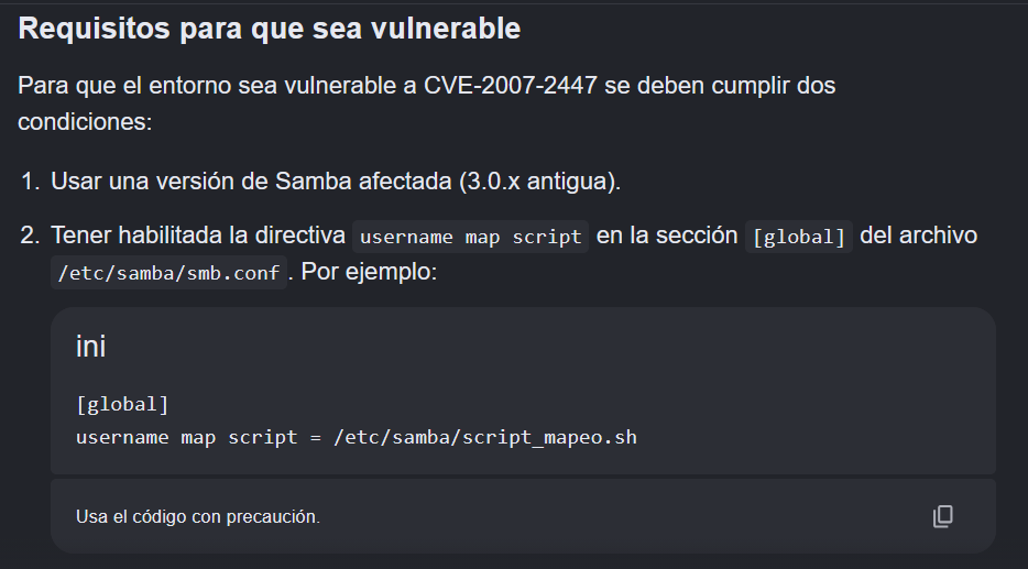 Configuración vulnerable de Samba